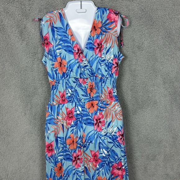 Lascana VS Womens Jumpsuit Faux Wrap Floral sz 10 Wide Leg Tropical bloomcore - Picture 6 of 16